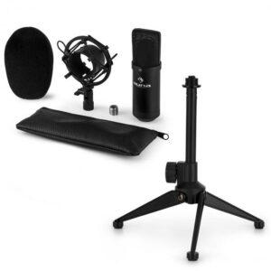 Auna CM00B mikrofonní sada V1 – černý studiový mikrofon s pavoukem a stolním stojanem Auna