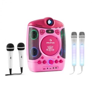 Auna Kara Projectura pink + Dazzle Mic Set karaoke zařízení